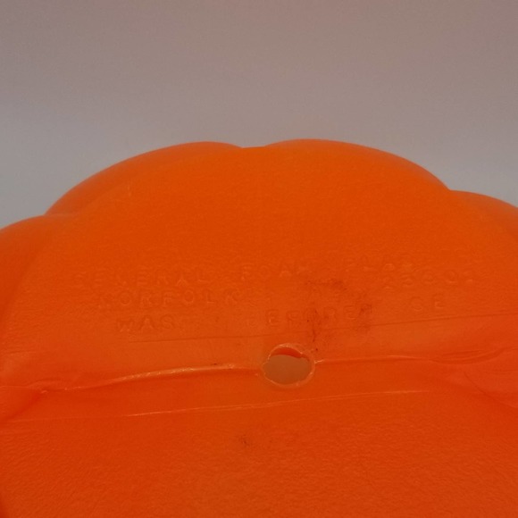 Vintage Halloween Jack o Lantern Pumpkin General Form Plastics Wrinkled Face 80s - Picture 8 of 8